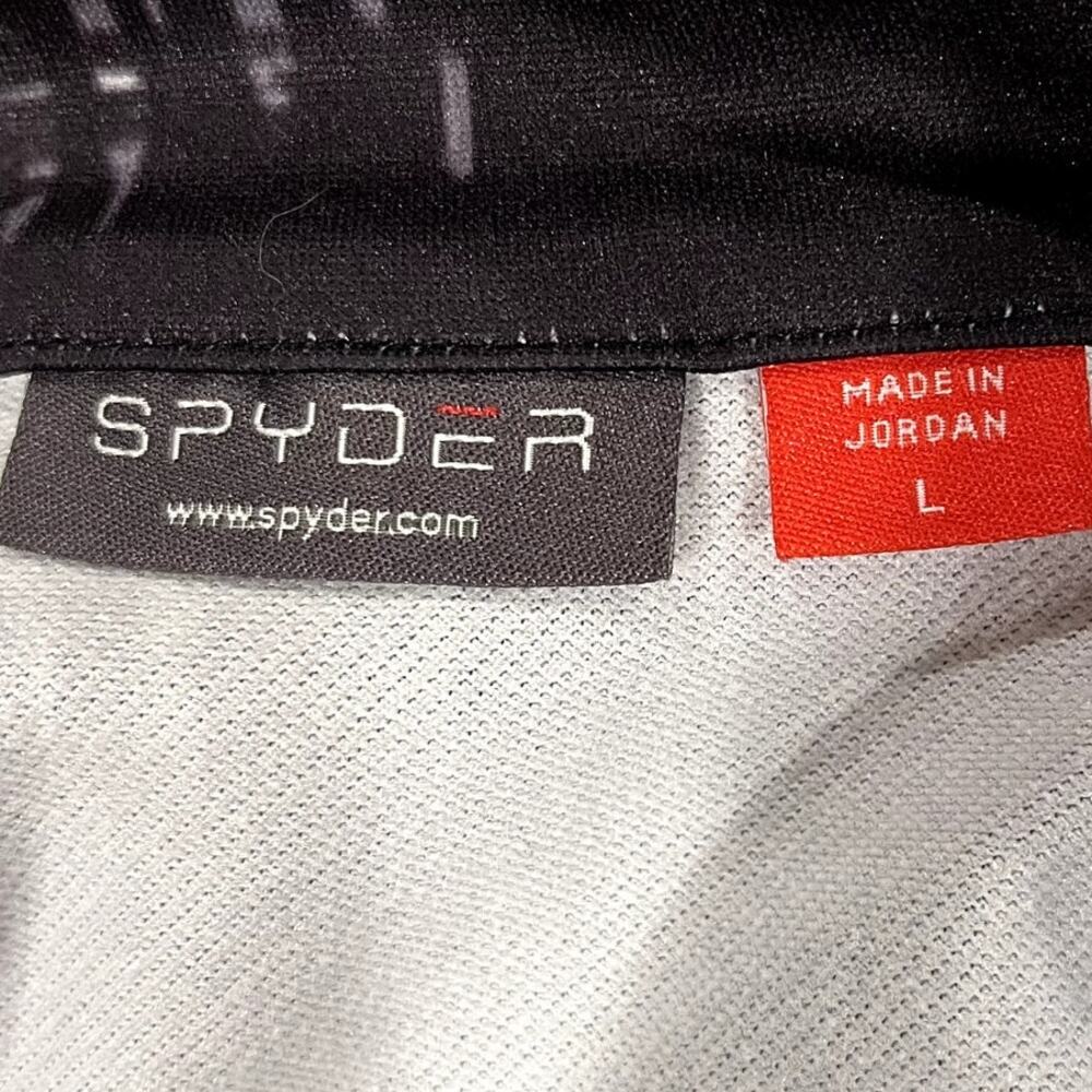 Spyder Mens Pullover 1/4 Zip Size Large Gray Black Lightweight Long Sleeve - Picture 6 of 9